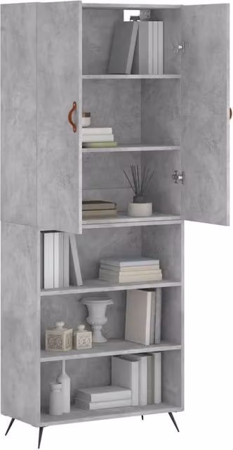 Berkfield Home Modern Highboard in Concrete Grey, W/D/H: 69.5 x 34 x 180 cm – 1