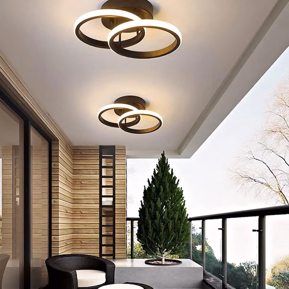 COMELY 22W Modern Ring LED Ceiling Light in Black – 2
