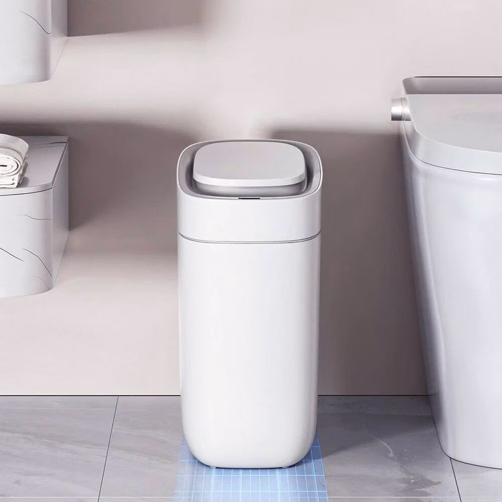 KORVIXA 9L Sensor Rubbish Bin with Silent-Close Lid and Liner Dispenser in White – 3