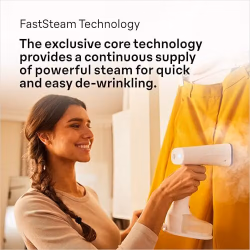 Braun QuickStyle 5 GS5011PU Handheld Vertical Garment Steamer, 1200W, White and Purple – 3
