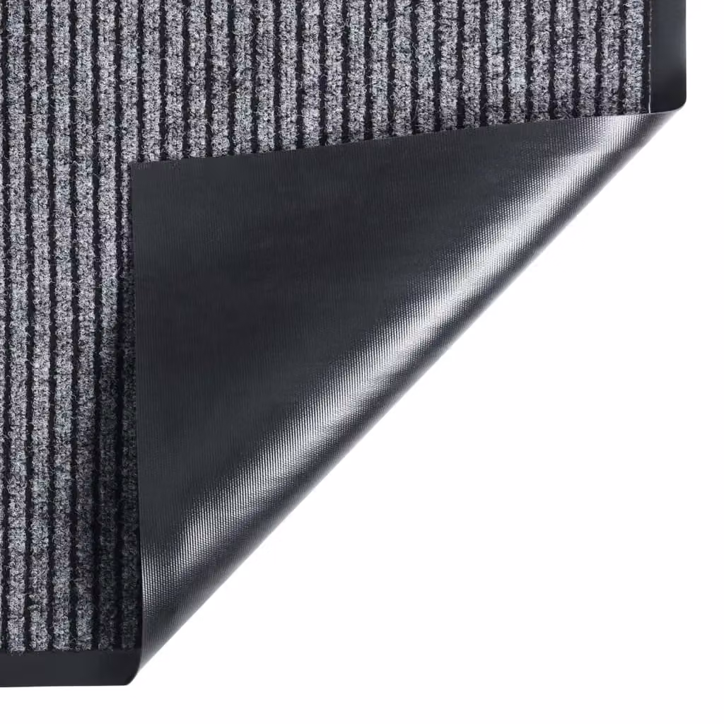 Berkfield Home Striped Grey and Black Non-Slip Doormat, W: 80 cm, D: 120 cm – 3