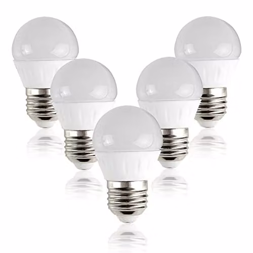 MiniSun Pack of 5 4W LED E27 Golfball Energy Saving Light Bulbs, Cool White 6500K – 1