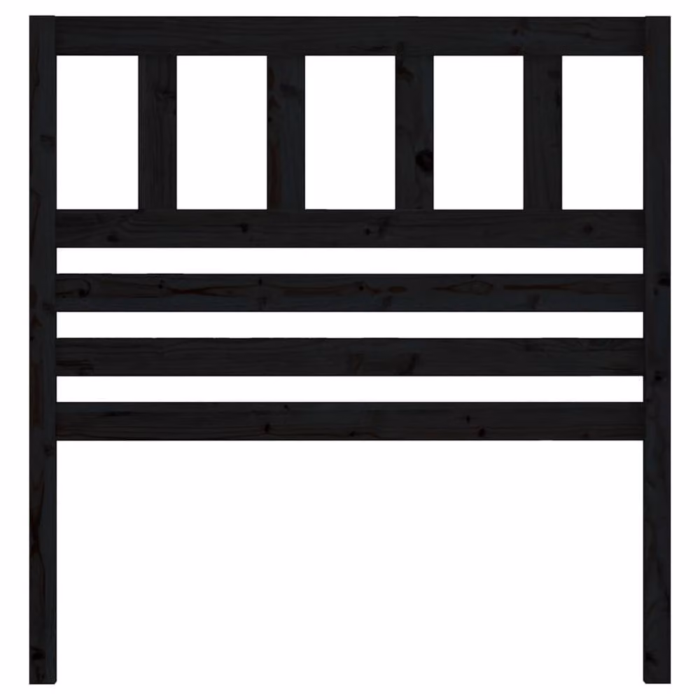 Berkfield Home Beautiful Bed Headboard in Black Solid Pine Wood, W/D/H: 81 x 4 x 100 cm – 3