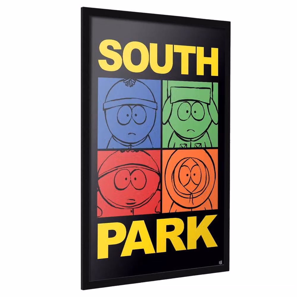 South Park Colour Block Abstract Graphic Paper Poster in Black and Multicolour – 2