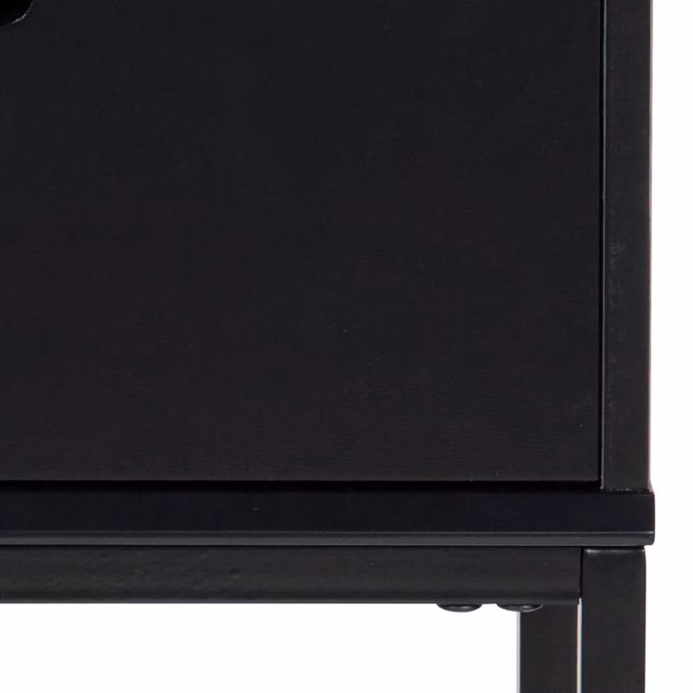 Wyld Haus Tokyo Industrial 1 Drawer Bedside Table in Matt Black Metal and MDF, W: 30.0 cm, D: 40.0 cm, H: 61.5 cm – 3