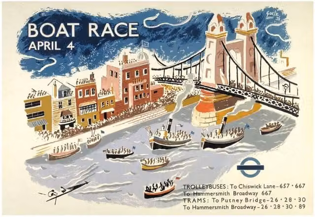Transport for London Boat Race April 4 Vintage Multicolour Paper Poster Print – 1