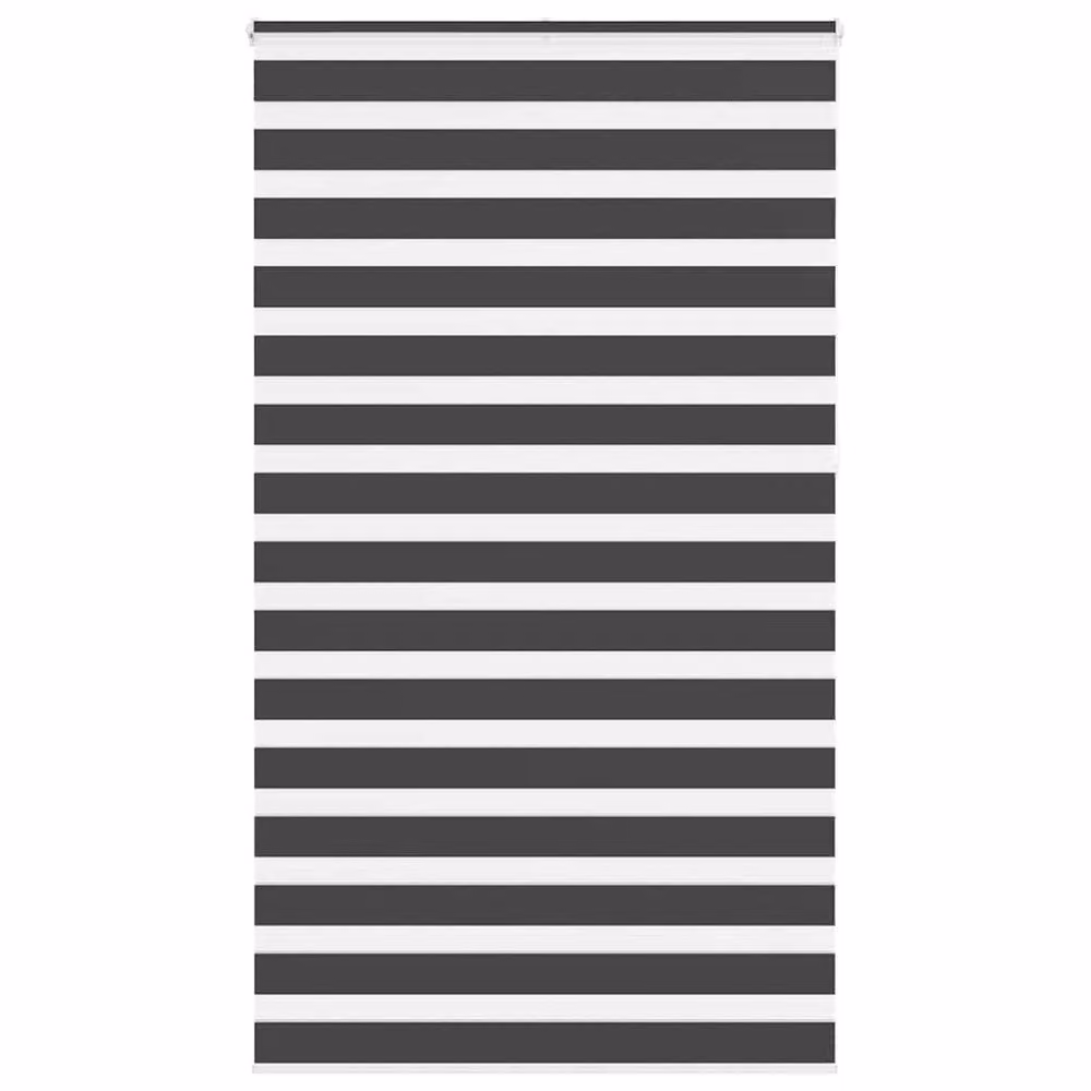 Berkfield Home Elegant Zebra Blind in Black Polyester, W: 135 cm, H: 230 cm – 2