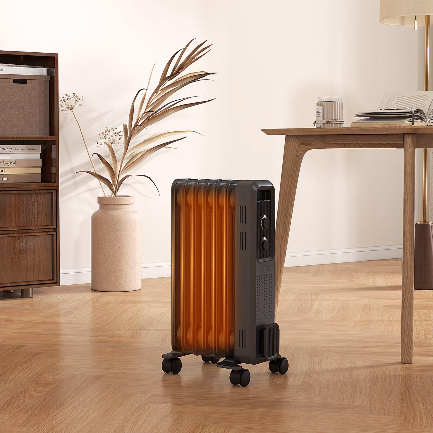 HOMCOM 1500W Oil Filled Radiator with 7 Fins and 3 Heat Settings, Grey – 2