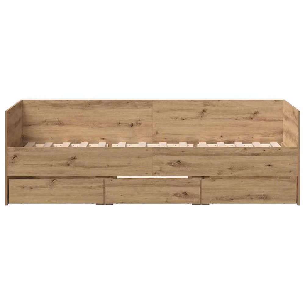 Berkfield Home Artisan Oak Daybed in Brown, Engineered Wood, W/D/H: 90 x 190 cm – 3