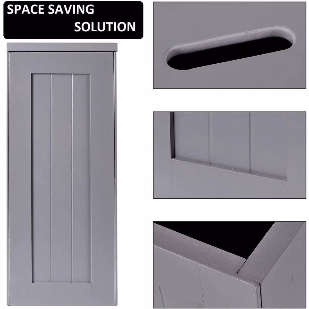 VOGREX Slimline Shaker Toilet Cleaning Tidy Box in Matt Grey – 3
