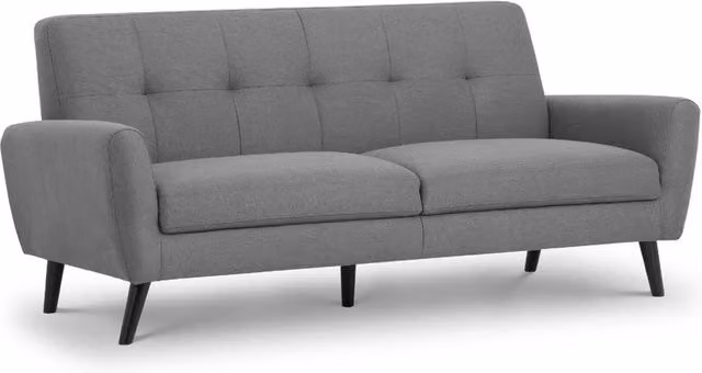 Cheshire Monza 3 Seater Compact Retro Fabric Sofa in Grey
