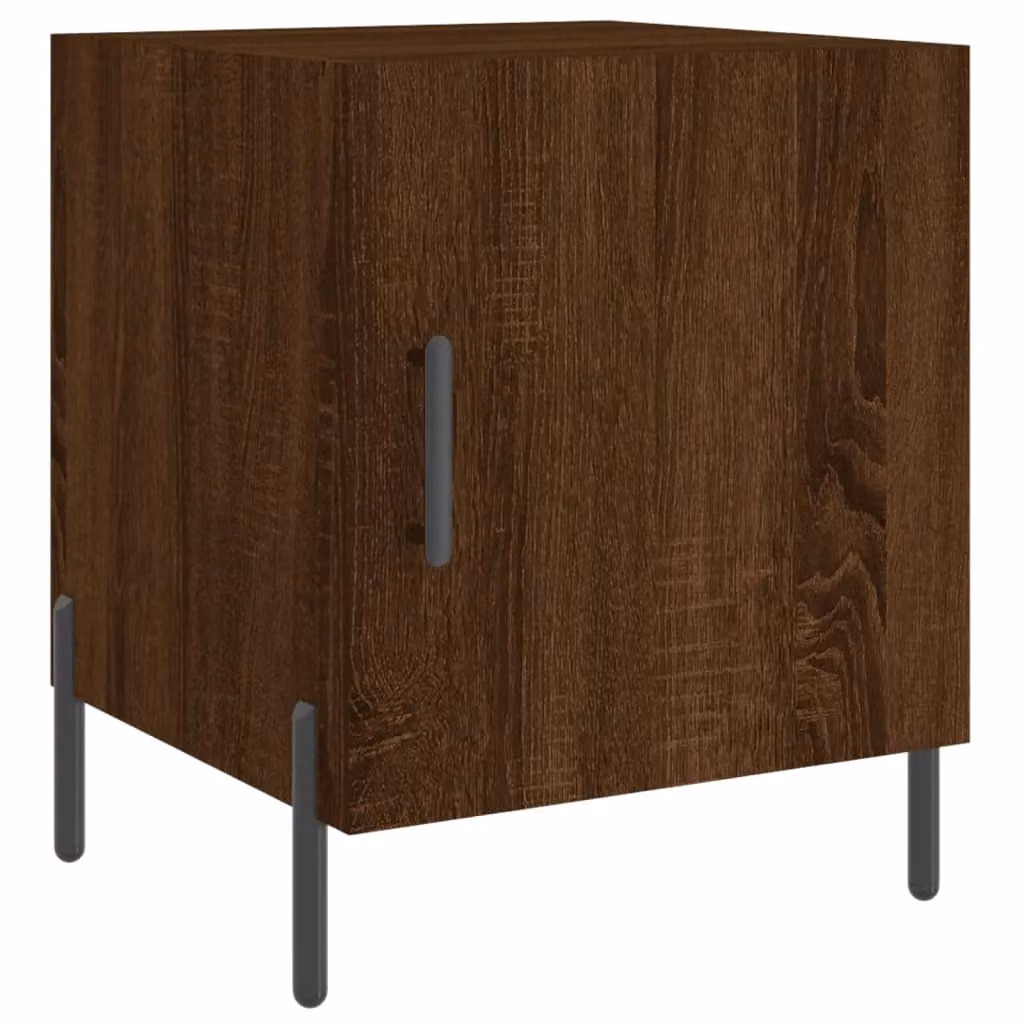 Berkfield Home Set of 2 Modern Bedside Cabinets in Brown Oak, W/D/H: 40 x 40 x 50 cm – 3