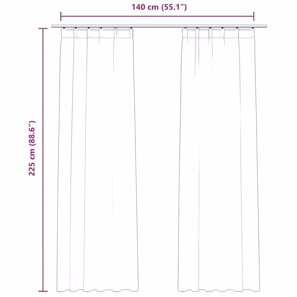 Berkfield Home Blackout Velvet Curtains, 2 Pack, Blue, W: 140 cm, H: 225 cm – 4
