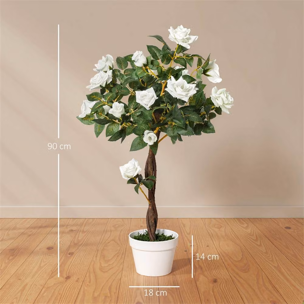 EONLION White Artificial Rose Tree – 2