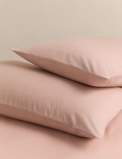 M&S 2 Pack Stay Cool Lyocell Rich Pillowcases in Blush Pink