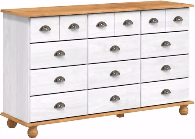 Berkfield Home ASKIM Chest of Drawers in White Solid Wood Pine, W: 79 cm, D: 40 cm, H: 133.5 cm