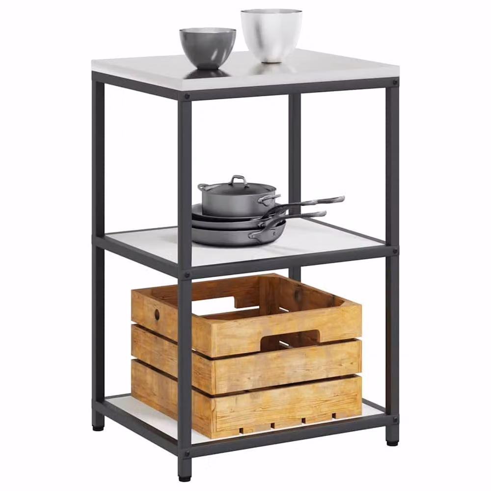 Berkfield Home White Steel Kitchen Storage Shelf – 3