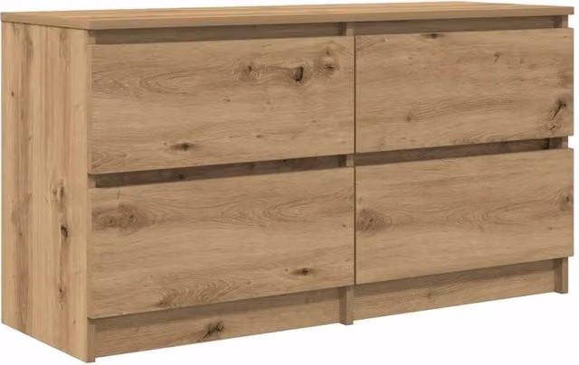 Berkfield Home Artisan Oak TV Cabinet in Brown, W/D/H: 100 x 35 x 54 cm