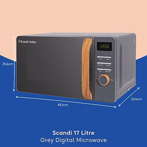 Russell Hobbs 17 L Solo Digital Microwave in Grey with Timer and Automatic Programs – 2