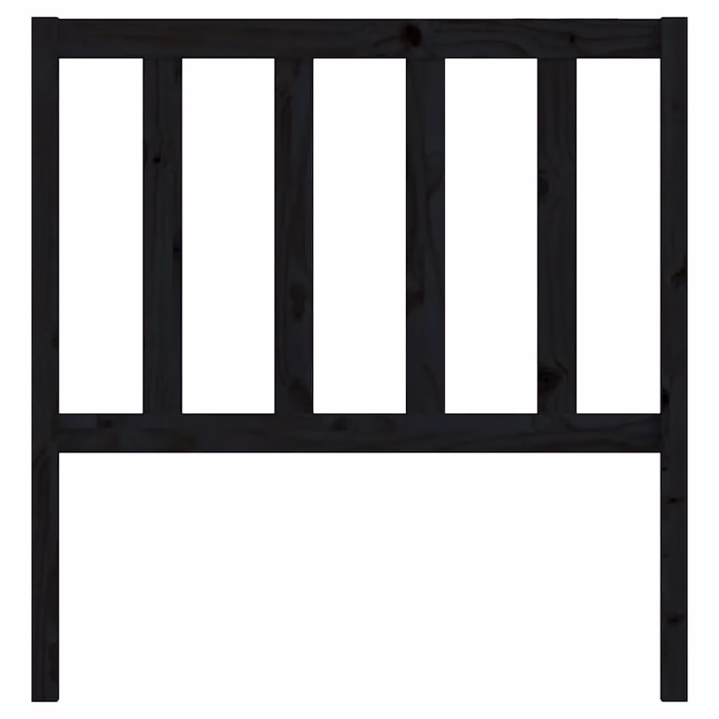 Berkfield Home Rustic Solid Pine Bed Headboard, Black, W: 106 cm, D: 4 cm, H: 100 cm – 3