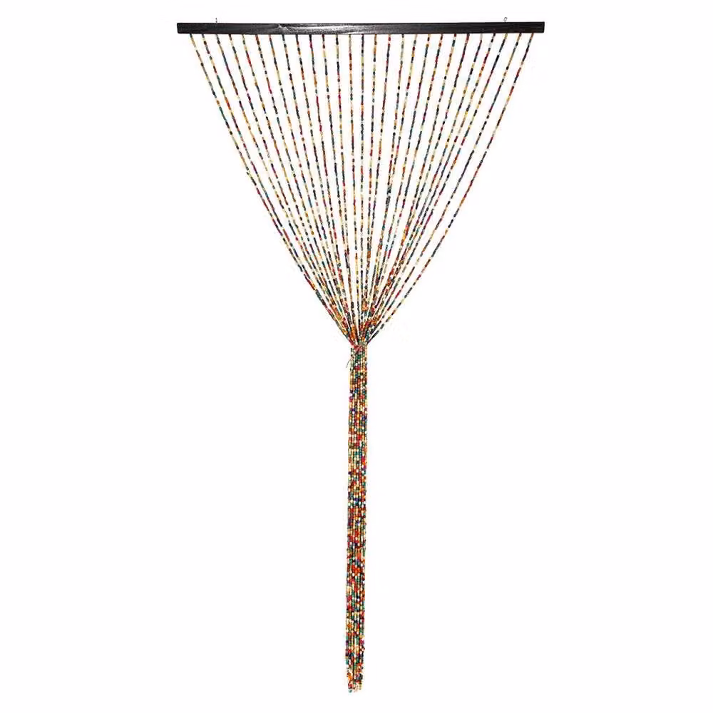 NESTLUNE Multicolour Wooden Beads Curtain Hanging, Height: 150 cm – 2