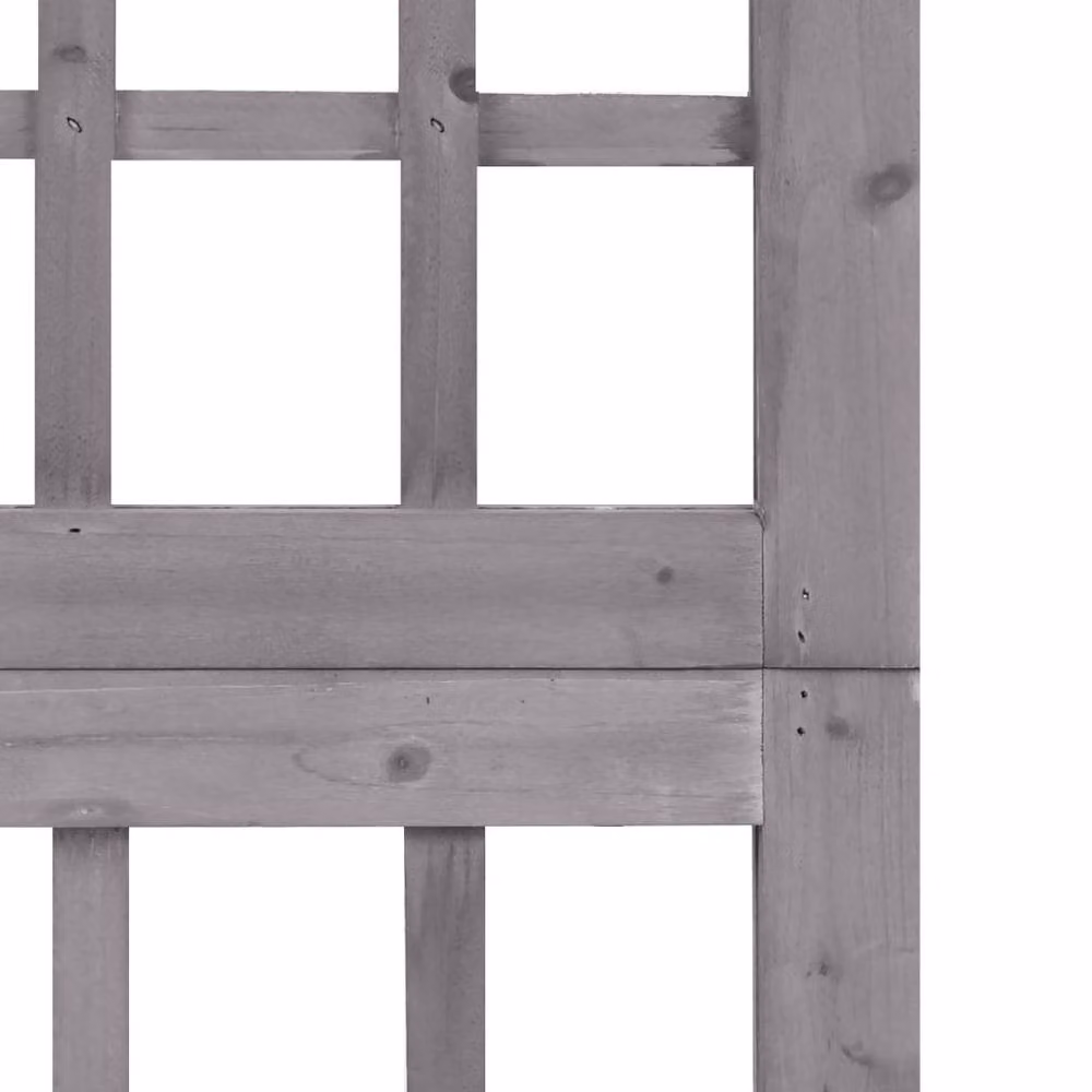 Berkfield Home 5-Panel Solid Fir Wood Room Divider Trellis in Grey, W/H: 201.5 x 180 cm – 4