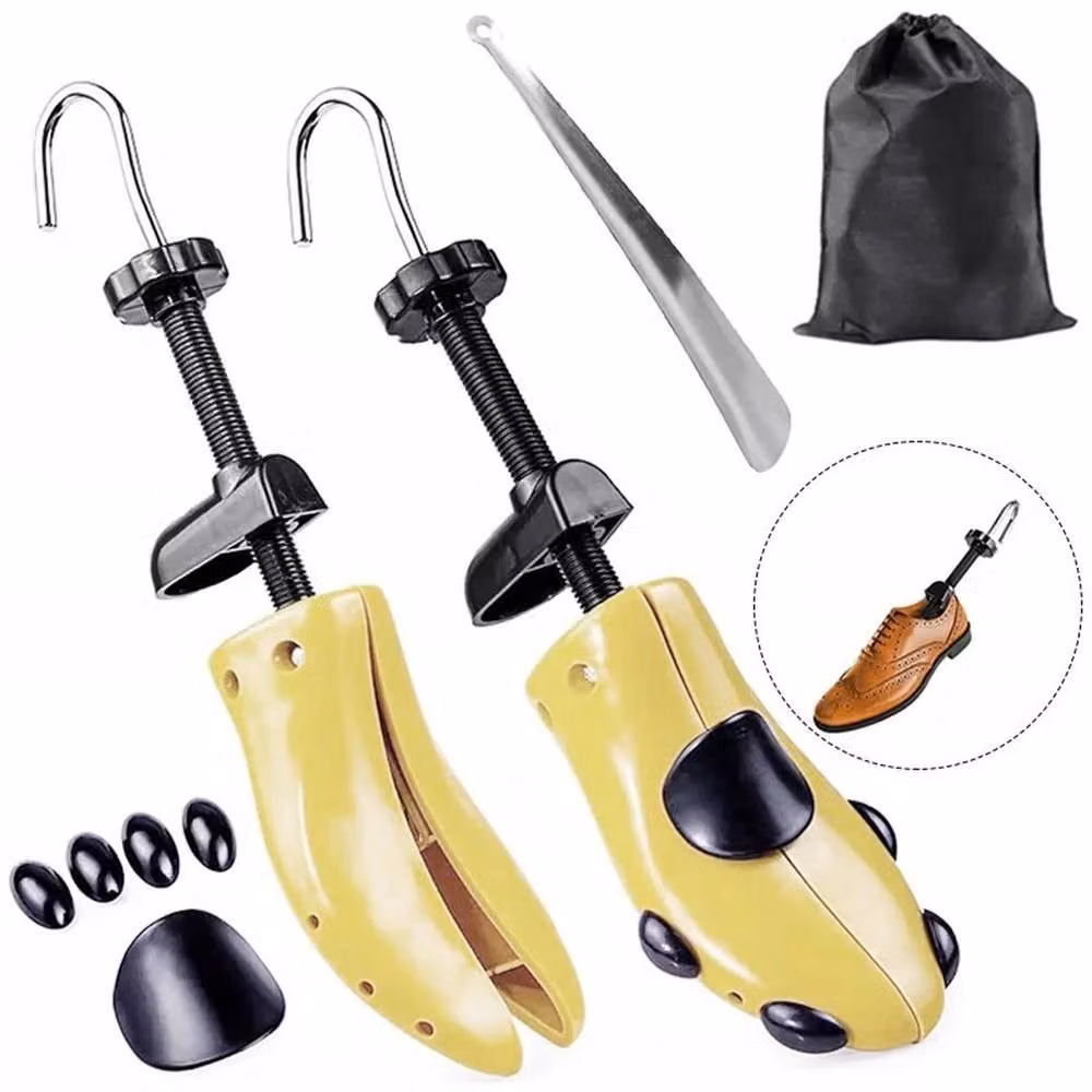 FLAVORA Adjustable Shoe Tree Stretcher and Shaper for Men, Yellow, 500 mm – 2