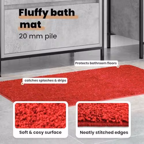 vidaXL Anti-slip Red Bath Mat, W: 50 cm, D: 80 cm – 4