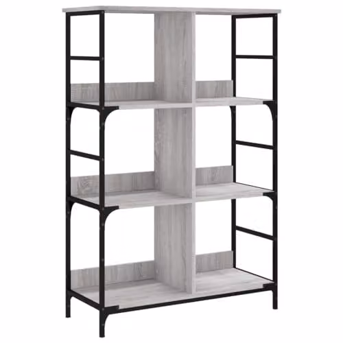 vidaXL Industrial Bookshelf in Grey Sonoma, W/D/H: 78.5 x 33 x 117.5 cm – 1