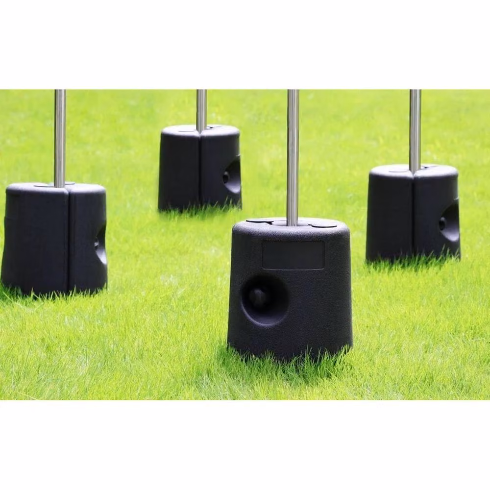 NESTLUNE Set of 4 Black Plastic Leg Anchor Base Weights for Sand or Water, W/D/H: 100 x 15 x 15 cm – 4