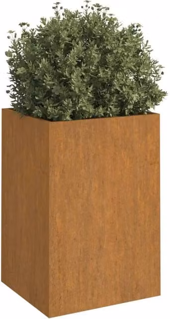 Berkfield Home Corten Steel Planter Tub in Brown, W/D/H: 42 x 38 x 75 cm