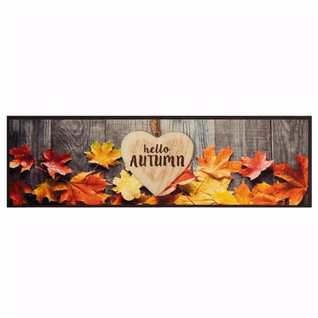 Berkfield Home Autumn Washable Non-Slip Kitchen Rug, Brown/Multicolour, W: 45 cm, L: 150 cm – 2
