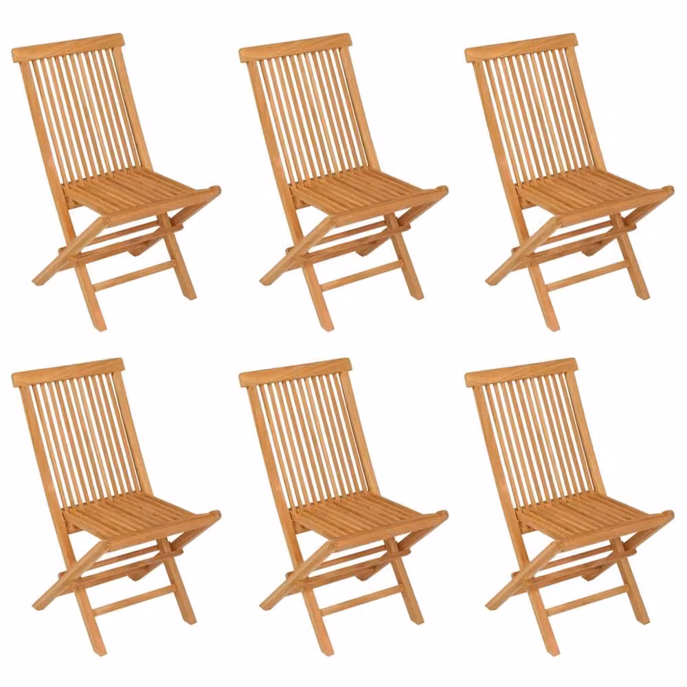 Berkfield Home 7 Piece Solid Teak Wood Garden Dining Set in Brown – 3