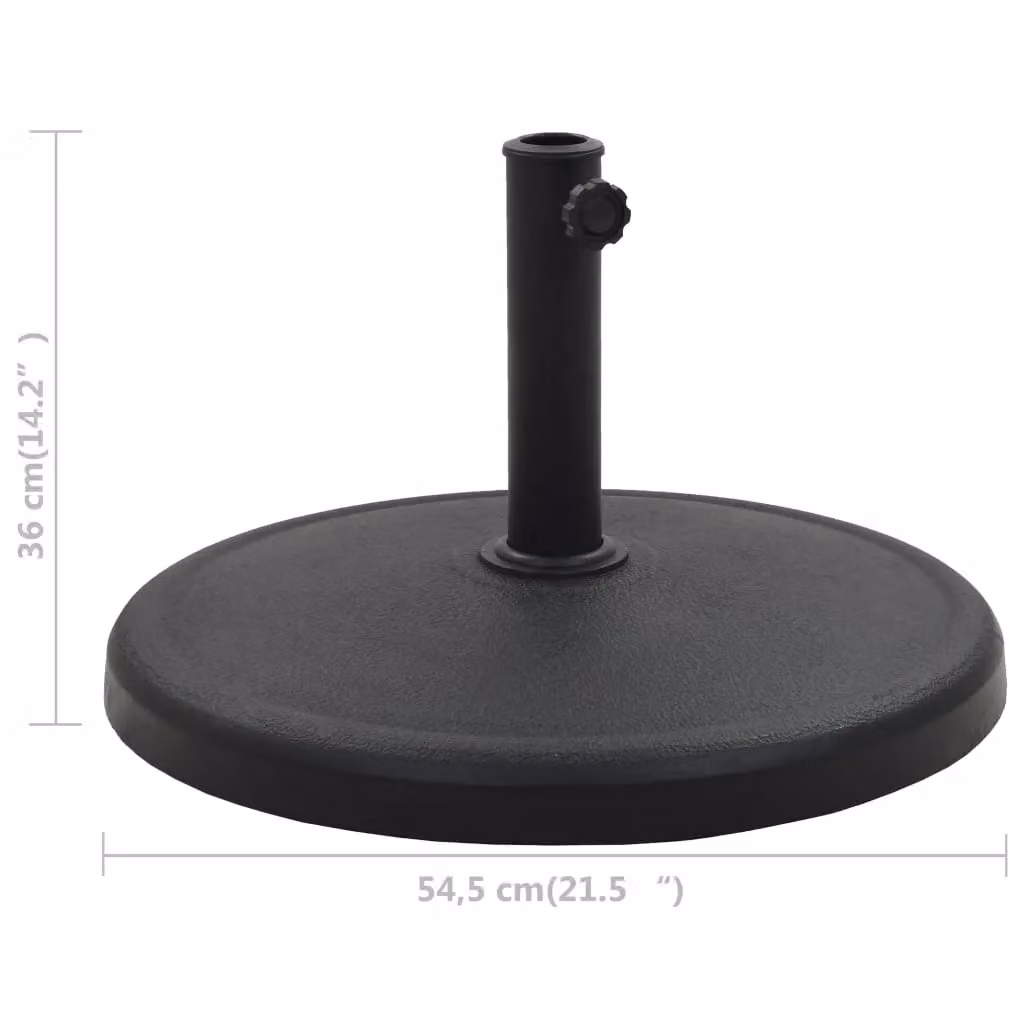 Berkfield Home Round Polyresin Parasol Base, Black, 19 kg – 5