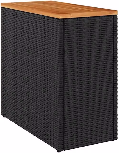 Berkfield Home Garden Side Table with Acacia Wood Top in Black, W/D/H: 58 x 27.5 x 55 cm – 1