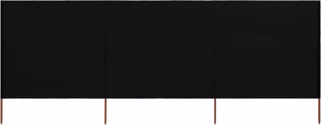 Berkfield Home 3-Panel Fabric Wind Screen, Black, W/H: 400 x 120 cm – 1