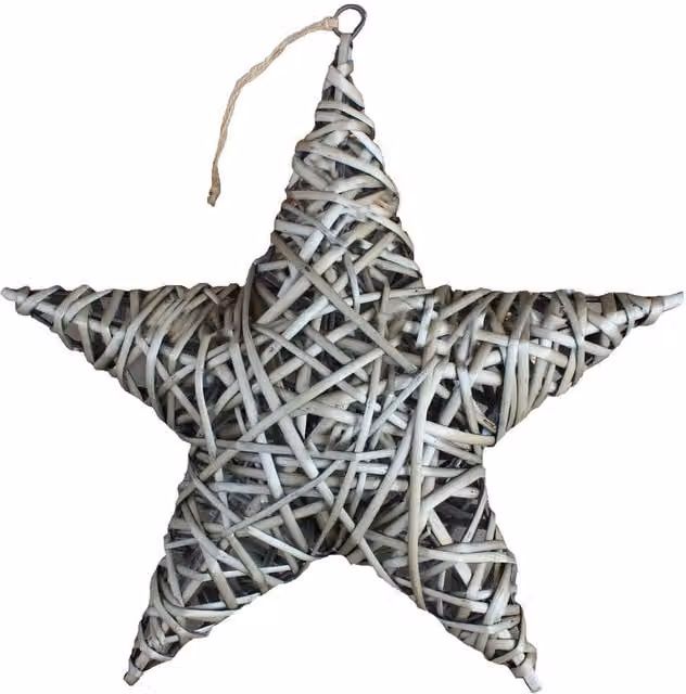 Red Hamper Wicker Christmas Star in Brown with Antique Wash – 1