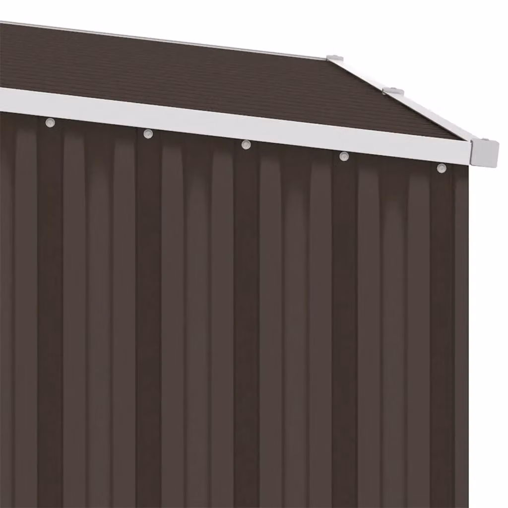 Berkfield Home Garden Brown Galvanised Steel Firewood Shed W/D/H: 245 x 98 x 159 cm – 5