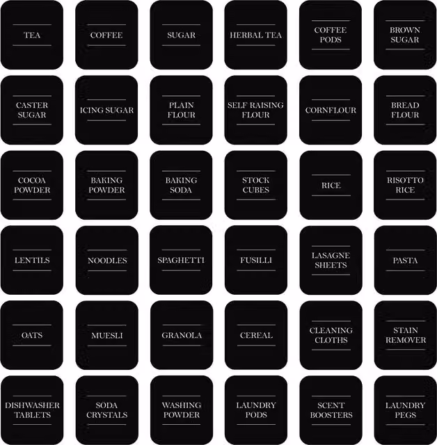 Argon Tableware Black and White Storage Jar Labels for Glass Containers – 7