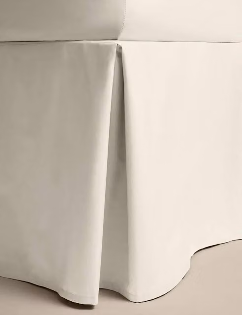 M&S Pure Egyptian Cotton Valance Sheet in Beige