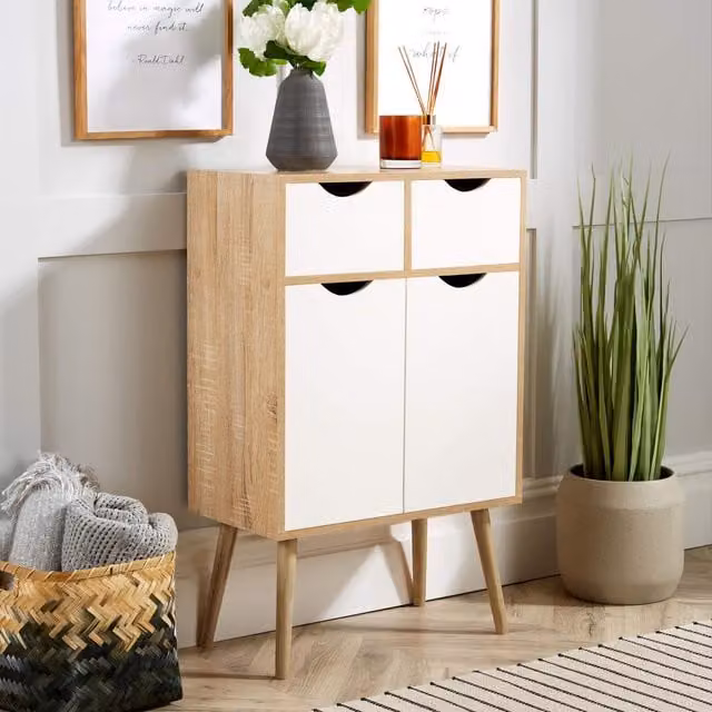 Home Source Boden Scandinavian Style Sideboard and Chest of Drawers in Natural Wood – 1