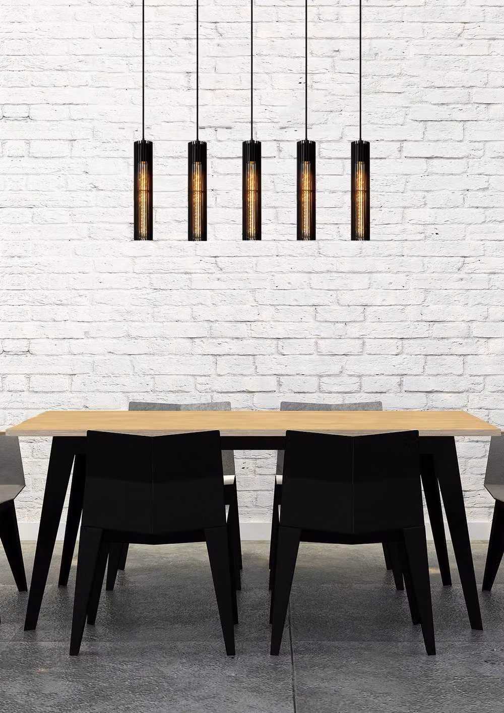 Lucide Lionel Dimmable Adjustable Bar Pendant Light, Black, 5 x E27 – 3