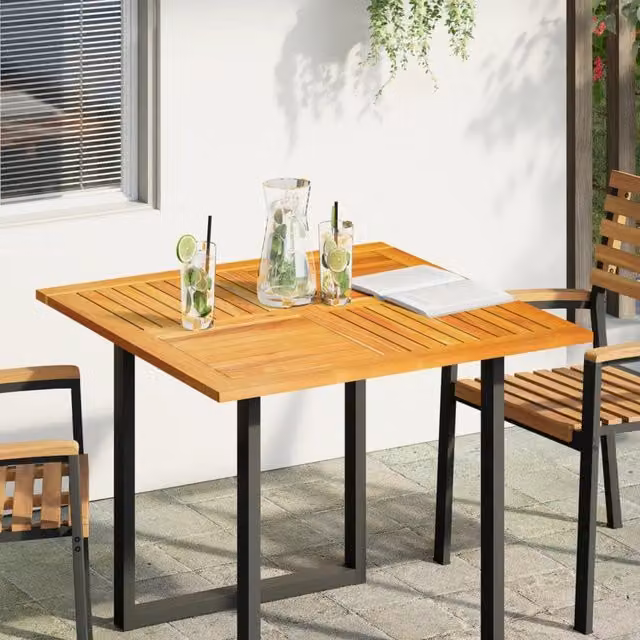Berkfield Home Square Solid Wood Acacia Table Top, Brown, W: 90 cm, D: 90 cm, H: 2.2 cm – 1