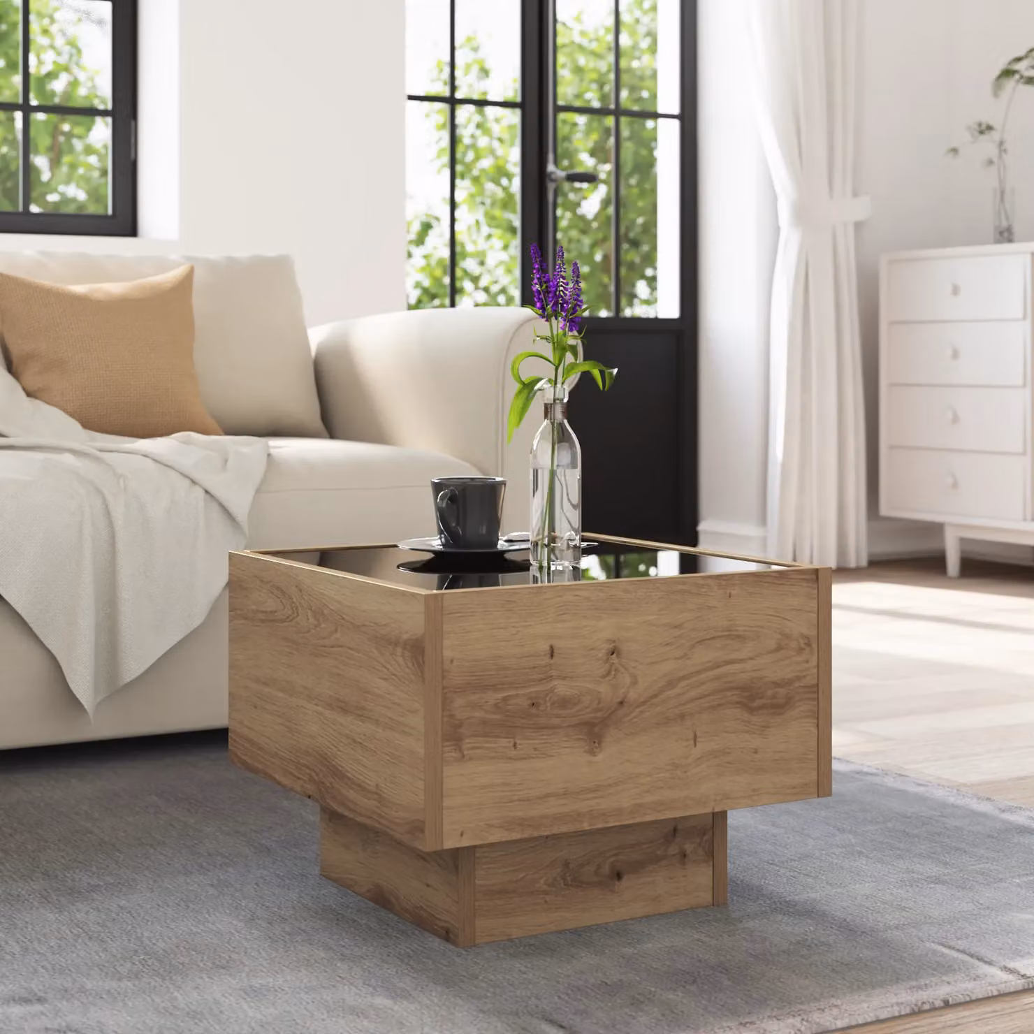 Berkfield Home Artisan Oak Side Table in Brown, W/D/H: 40 x 40 x 30 cm – 4