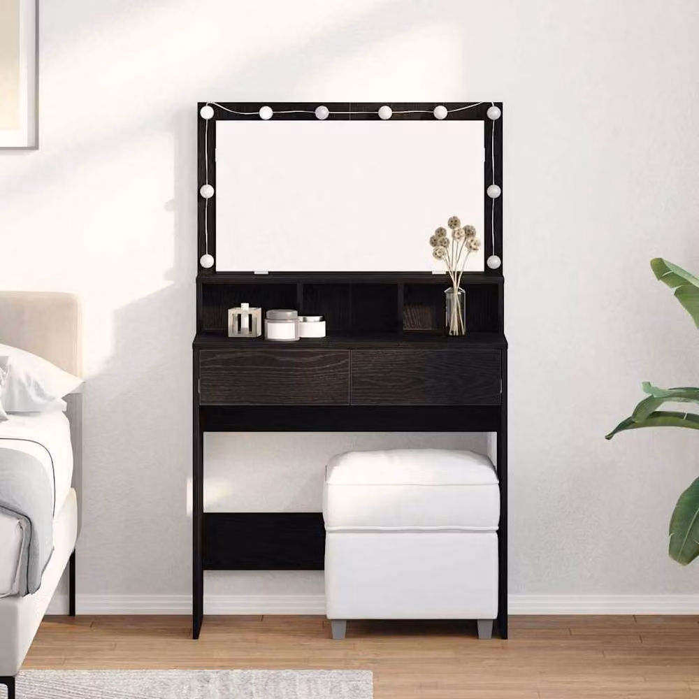 Berkfield Home Traditional Dressing Table in Black Oak – 2