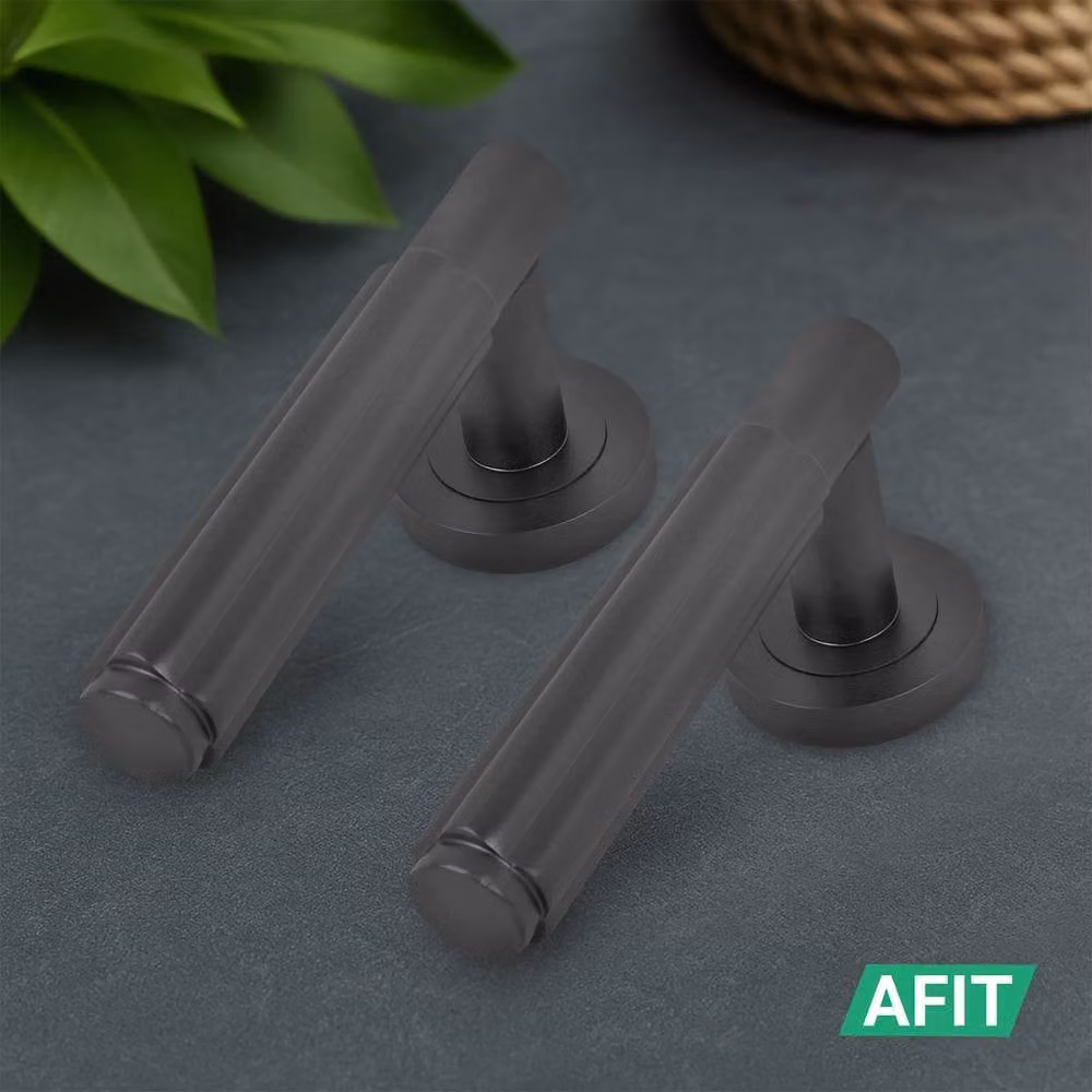 AFIT Matt Black Aluminium Fire Door Handle Latch Set with Hinges and Screws, W/D/H: 15 x 15 cm – 7