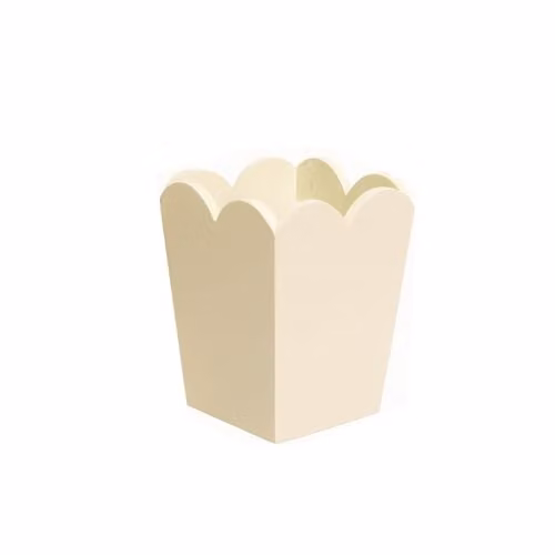 Melody Maison Beige Wooden Scalloped Edge Waste Paper Bin W/D/H: 18.5 x 25.0 x 18.5 cm – 2