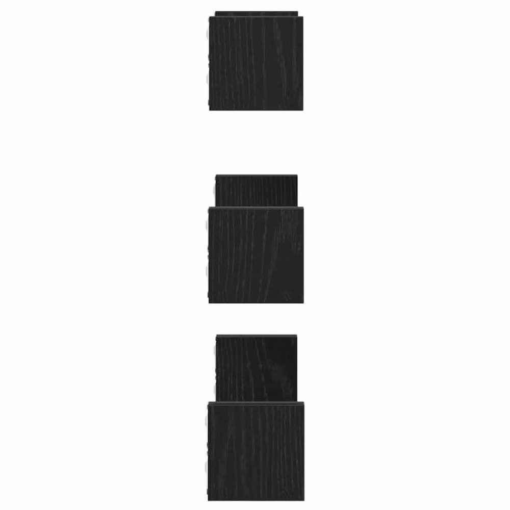 Berkfield Home Set of 3 Wall Mounted Shelves in Black Oak Engineered Wood – 4