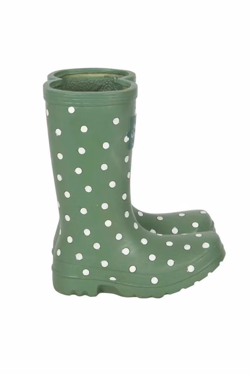 KDMD Green Dotted Welly Boot Planter Pot – 2