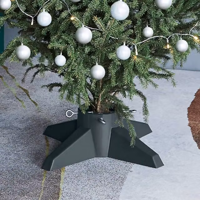 Berkfield Home Christmas Tree Stand, Green, W/D/H: 55.5 x 55.5 x 15 cm